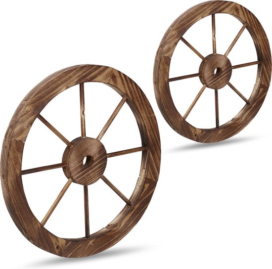 houten wagenwiel - set van 2 - Ø 40 cm