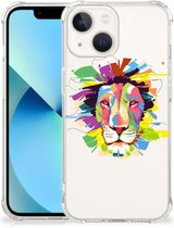 GSM Hoesje iPhone 13 mini Leuk TPU Back Cover met transparante rand Lion Color