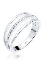 Elli Dames Ring dames lagen met cubic zirconia kristallen in 925 sterling zilver