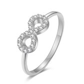 Twice As Nice Ring in zilver, infinity met zirkonia  56