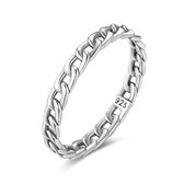 Twice As Nice Ring in zilver, fijne ring, gourmet schakel 54