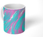 Mok - Kunst - Roze - Blauw - Psychedelisch - 350 ML - Beker