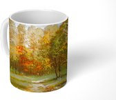 Mok - herfstachtige bomen in een bos - 350 ML - Beker