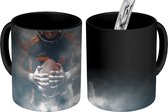 Magische Mok - Foto op Warmte Mok - American Football - Bal - Rook - 350 ML