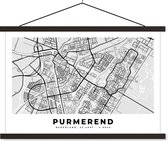 Porte-affiche avec affiche - Affiche scolaire - Plan de la ville - Purmerend - Nederland - 60x40 cm - Lattes noires