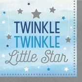 Witbaard Servetten Twinkle Junior 33 Cm Papier Blauw 16 Stuks