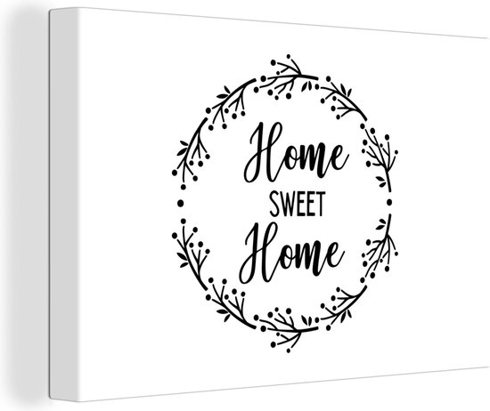 Citations Peinture sur Toile - Home sweet home - Proverbes - Home - Home - 180x120 cm - Décoration murale XXL