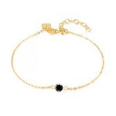 Twice As Nice Armband in verguld zilver, zwart zirkonia, 5 mm  17 cm+3 cm