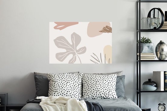 Stickers Stickers muraux - Été - Feuille - Grijs - 90x60 cm - Feuille adhésive