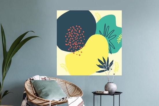 Stickers muraux - Été - Taches - Feuilles - 100x100 cm - Feuille adhésive XXL