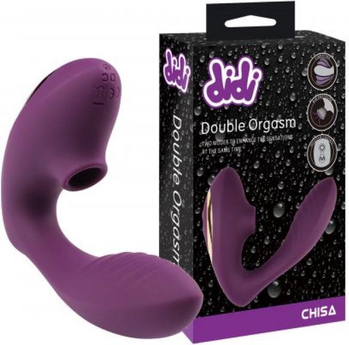 Goedkoopste Didi - Double Orgasm - Partner & Luchtdruk Vibrator - Paars
