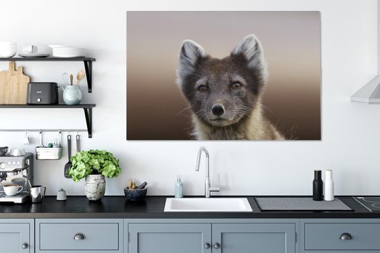 Peinture sur Toile Renard - Portrait - Marron - 140x90 cm - Décoration murale