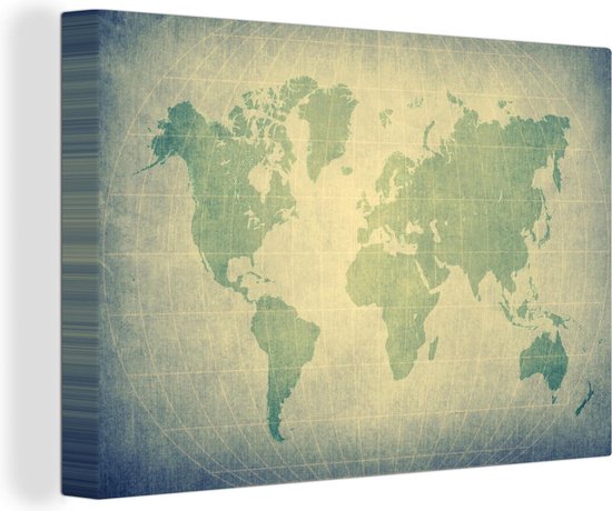 Gepersonaliseerde wereldkaart - Prikkaart - Prikbord van kurk - Canvasprint - Cadeau voor reizigers - canvasformaat - Reiskaart als reiscadeau voor reizigers - België