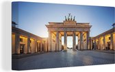 Canvas Schilderij Brandenburger Tor - Berlijn - zonsopgang - 40x20 cm - Wanddecoratie