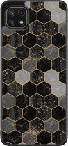 Samsung A22 5G hoesje - Hexagons zwart | Samsung Galaxy A22 5G case | Hardcase backcover zwart