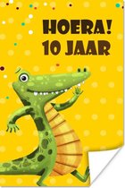 Poster Feest - Krokodil - 10 jaar - 20x30 cm