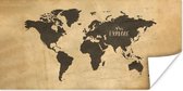 Muurdecoratie - Wereldkaart - Vintage - Papyrus - 80x40 cm - Poster
