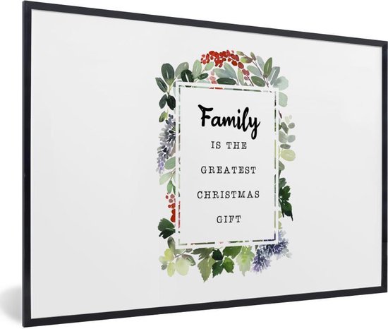 Affiche Avec Cadre Plantes Noel Citation Famille 60x40 Cm Decoration De Noel Bol Com