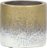 Kolibri Home | Flame gold bloempot - Goud/ witte sierpot - potmaat 6cm