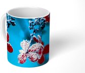 Mok - Rood - Bloem - IJzel - 350 ML - Beker