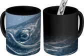 Magische Mok - Foto op Warmte Mok - Ogen - Walvis - Grijs - 350 ML