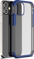 Mobiq - Clear Hybrid Hoesje iPhone 12 Mini - Blauw/Transparant
