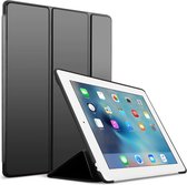 Mobiq Flexibele Tri-folio hoes Apple iPad 10.2 inch - iPad 2021 - iPad 2020 - iPad 2019 hoes - iPad Generatie 7 / 8 / 9 - Siliconen Case - TriFolio - Smart cover - Zwart | zwart