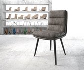 Gestoffeerde-stoel Abelia-Flex 4-poot conisch zwart antraciet vintage