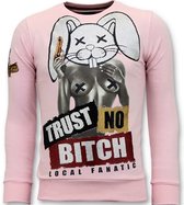 Exclusieve Sweater Heren - Trust No Bitch - Roze