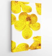 Onlinecanvas - Schilderij - Mooie Gele Orchidee Art Verticaal Vertical - Multicolor - 115 X 75 Cm