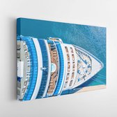 Onlinecanvas - Schilderij - Neus Het Cruiseschip Bij De Pier Art Horizontaal Horizontal - Multicolor - 80 X 60 Cm
