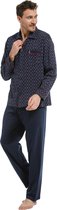 Heren pyjama doorknoop Robson 27212-702-6 - Blauw - XXL/56