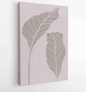 Gebladerte lijntekeningen met abstracte vorm. Abstract Plant Art-ontwerp voor print, omslag, behang, minimale en natuurlijke kunst aan de muur. 3 - Moderne schilderijen – Verticaal