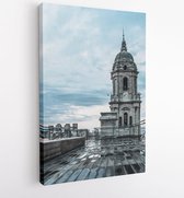 Onlinecanvas - Schilderij - Grijze Betonnen Toren Art Verticaal Vertical - Multicolor - 80 X 60 Cm