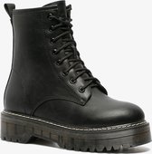 Blue Box dames veterboots - Zwart - Maat 38 - Uitneembare zool