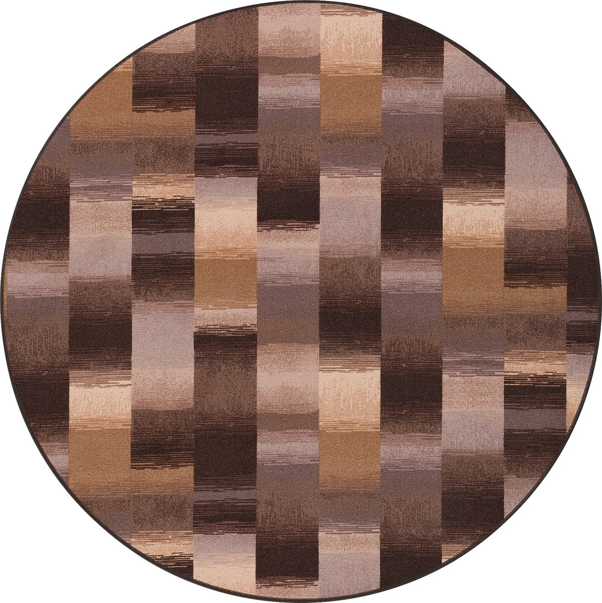 Snapstyle Vloerkleed Designer Velours Mystic Check Rond Bruin