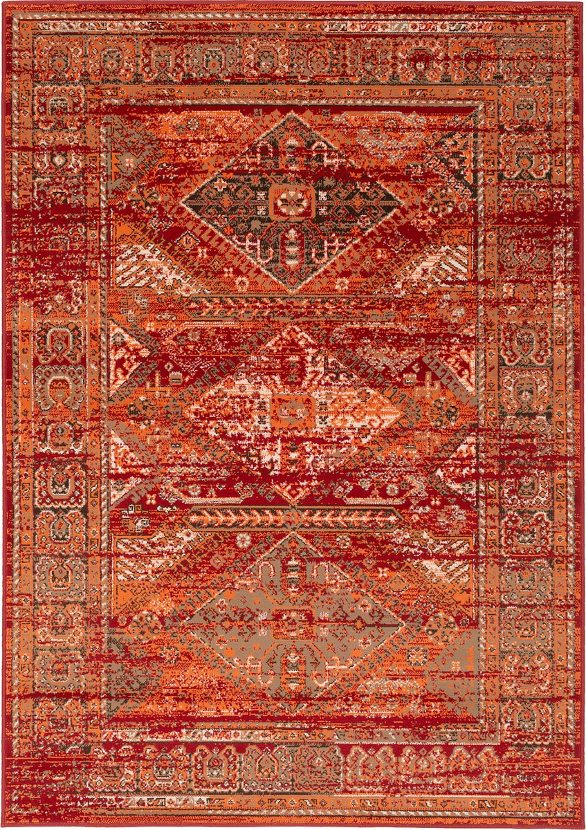 Pergamon Vloerkleed Designer Pop-Vintage Oosterse rand