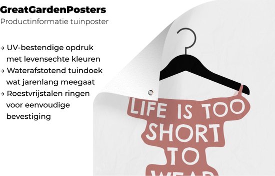 Posters de jardin extérieur Vêtements - Robe - Citations - 60x90 cm - Toile de jardin - Affiche extérieure