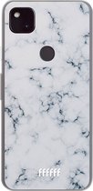 6F hoesje - geschikt voor Google Pixel 4a 5G -  Transparant TPU Case - Classic Marble #ffffff