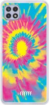 6F hoesje - geschikt voor Samsung Galaxy A22 4G -  Transparant TPU Case - Psychedelic Tie Dye #ffffff