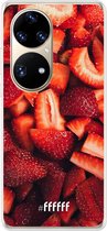 6F hoesje - geschikt voor Huawei P50 Pro -  Transparant TPU Case - Strawberry Fields #ffffff
