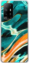 6F hoesje - geschikt voor OPPO A94 5G -  Transparant TPU Case - Fresh Waves #ffffff