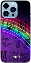 6F hoesje - geschikt voor iPhone 13 Pro Max - Transparant TPU Case - Love is Love #ffffff