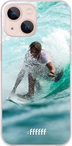 6F hoesje - geschikt voor iPhone 13 Mini -  Transparant TPU Case - Boy Surfing #ffffff