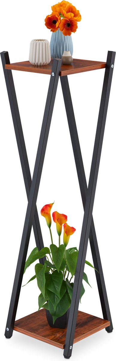 vidaXL - Plantenstandaard - Bruin - Hout - 2 stuks | Leen Bakker