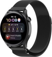 Milanees Smartwatch bandje - Geschikt voor  Huawei Watch 3 - Pro Milanese band - zwart - Strap-it Horlogeband / Polsband / Armband