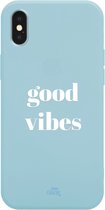 iPhone X/XS - Good Vibes Blue - iPhone Short Quotes Case
