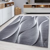 Grijs Tapijt Laagpolig Vloerkleed - 200x290cm- Modern - Woonkamer - Salon - Slaapkamer - Eetkamer