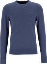 Tommy Hilfiger Pima Cotton Cashmere - O-hals heren trui katoen met kasjmier - jeansblauw (Faded Indigo) -  Maat: L