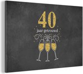 Wanddecoratie Metaal - Aluminium Schilderij Industrieel - Huwelijk - Quotes - 40 jaar getrouwd - Spreuken - 150x100 cm - Dibond - Foto op aluminium - Industriële muurdecoratie - Voor de woonkamer/slaapkamer